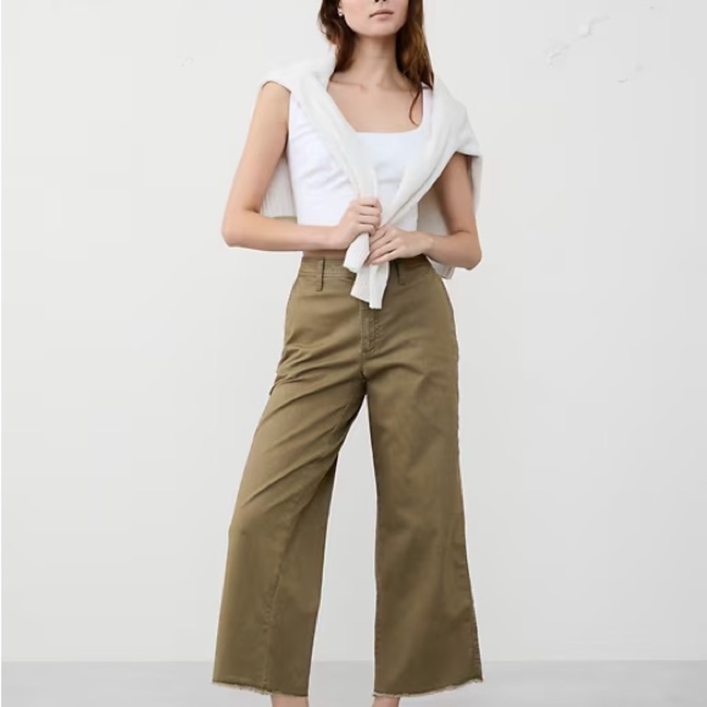 NWT Banana Republic Wide-Leg High-Rise Cropped Chino Pants